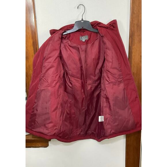 Nordstrom Women's Gallery Hooded Quilted Merlot Jacket Removable Fur Hood Sz S - Picture 4 of 11